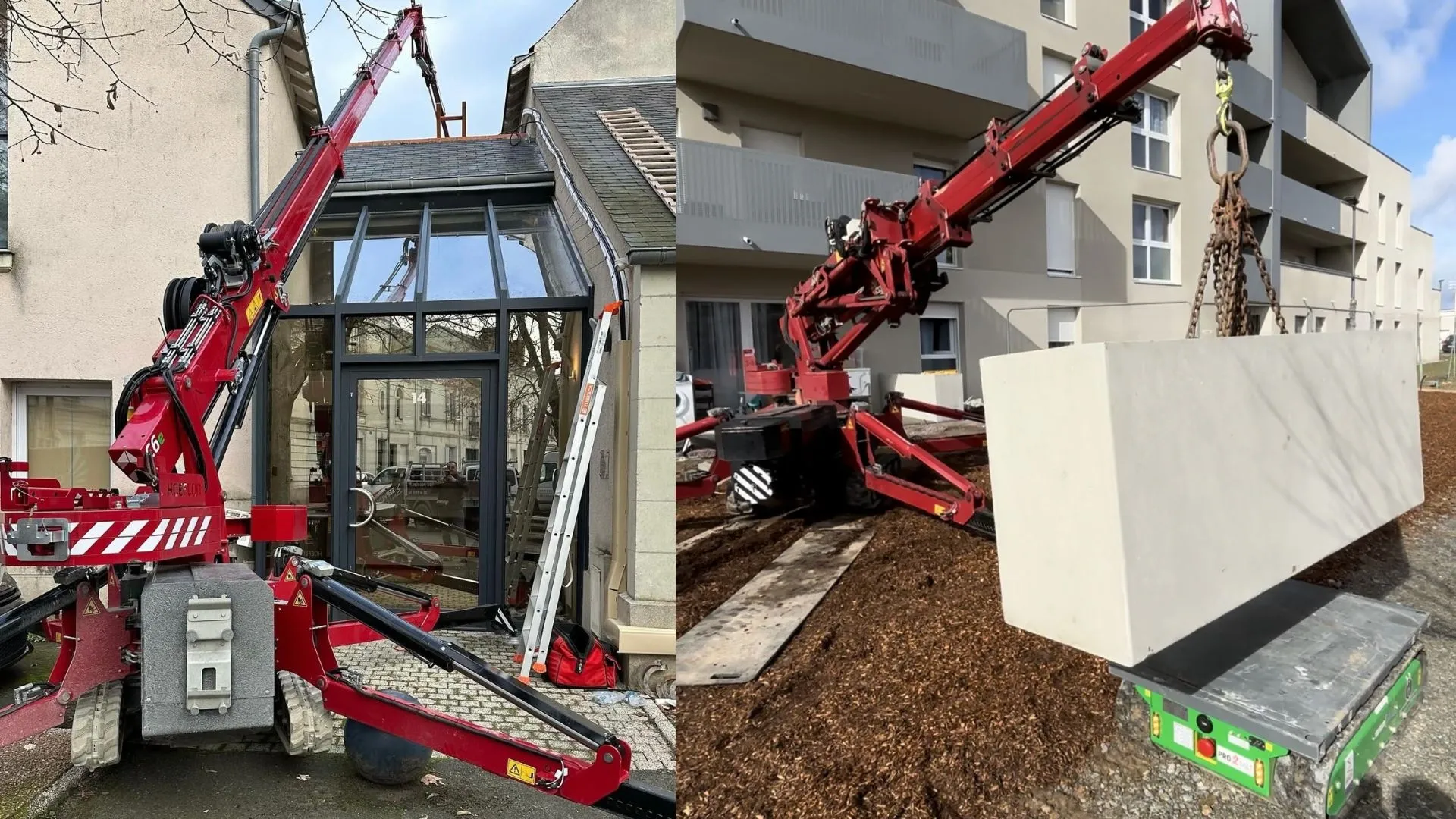 Mini-grue araignée HOEFLON, compacte et puissante en espace confiné