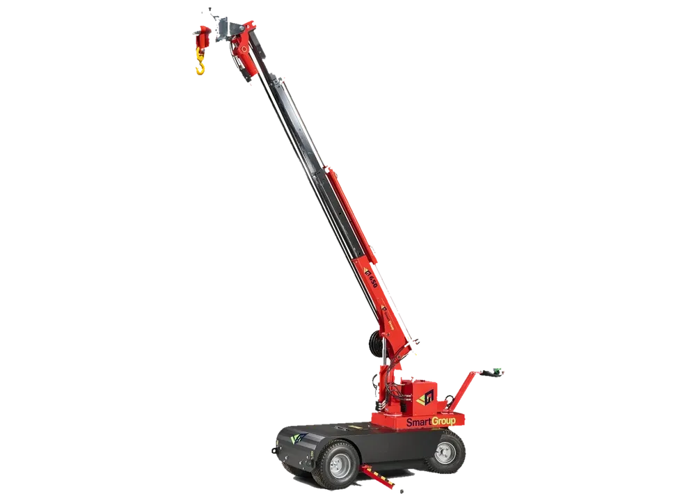 Robot de pose SG 650 PC Smart Group, version Pick & Carry sur roues, bras télescopique déployé.